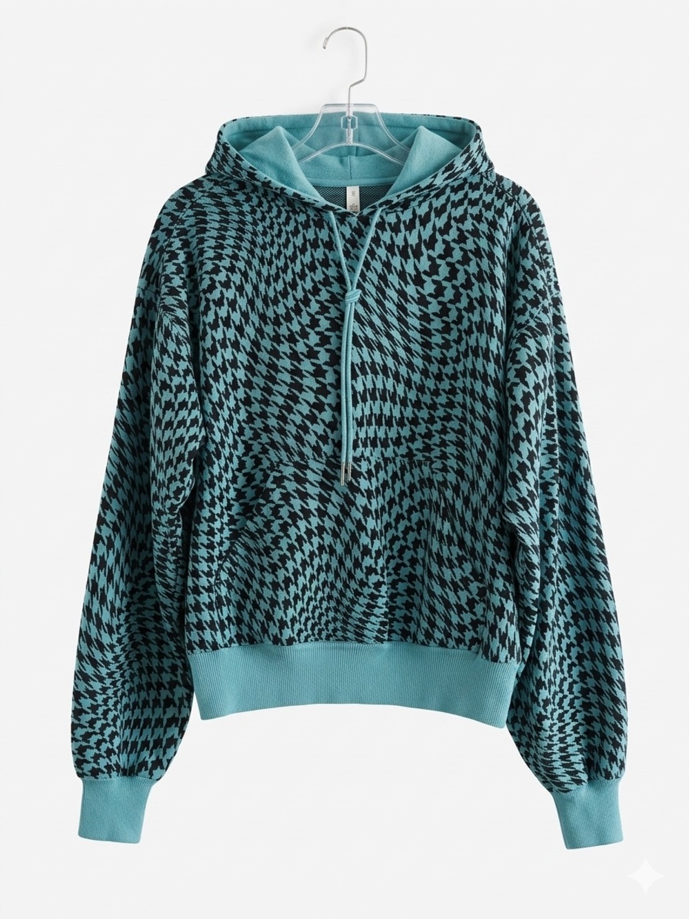 Fabletics Teal and Black Houndstooth by Hoodie